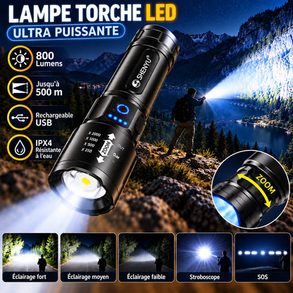 Krachtige led-zaklamp / Instelbare zoom