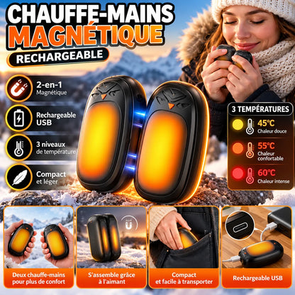 Chauffe-mains magnétique rechargeable
