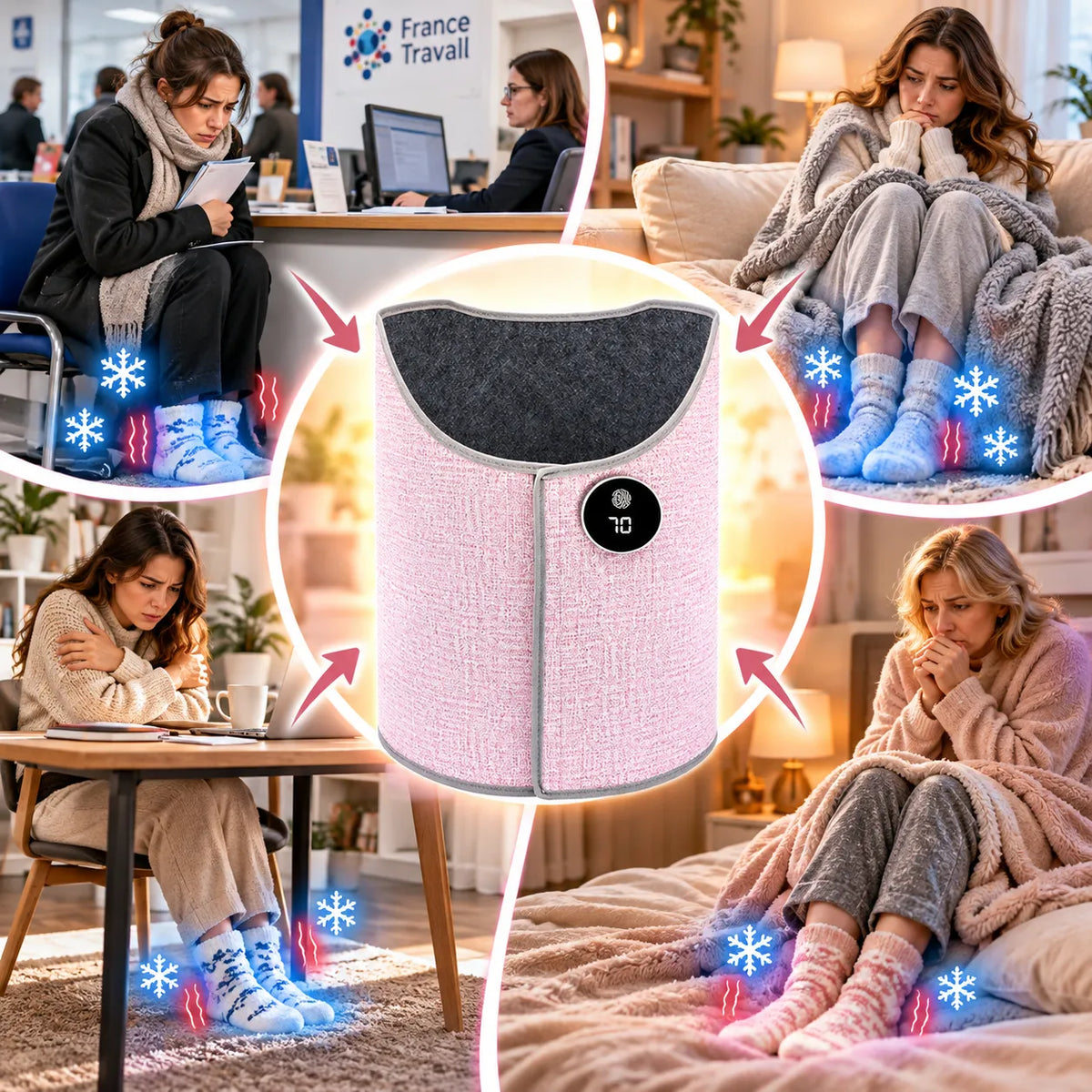 Panneau chauffant électrique avec couverture / 3 Coloris