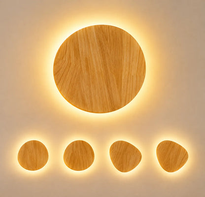 Lot de 4 appliques LED en bois