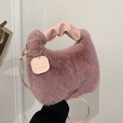 Sac Mao Mao Fourrure Plush — Bandoulière & Épaule / 4 Coloris