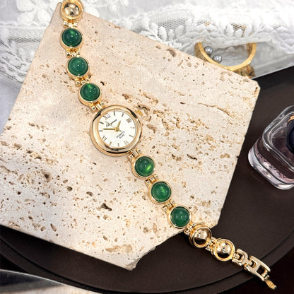 Montre Femme Vintage Quartz Bracelet Pierres Semi-Précieuses