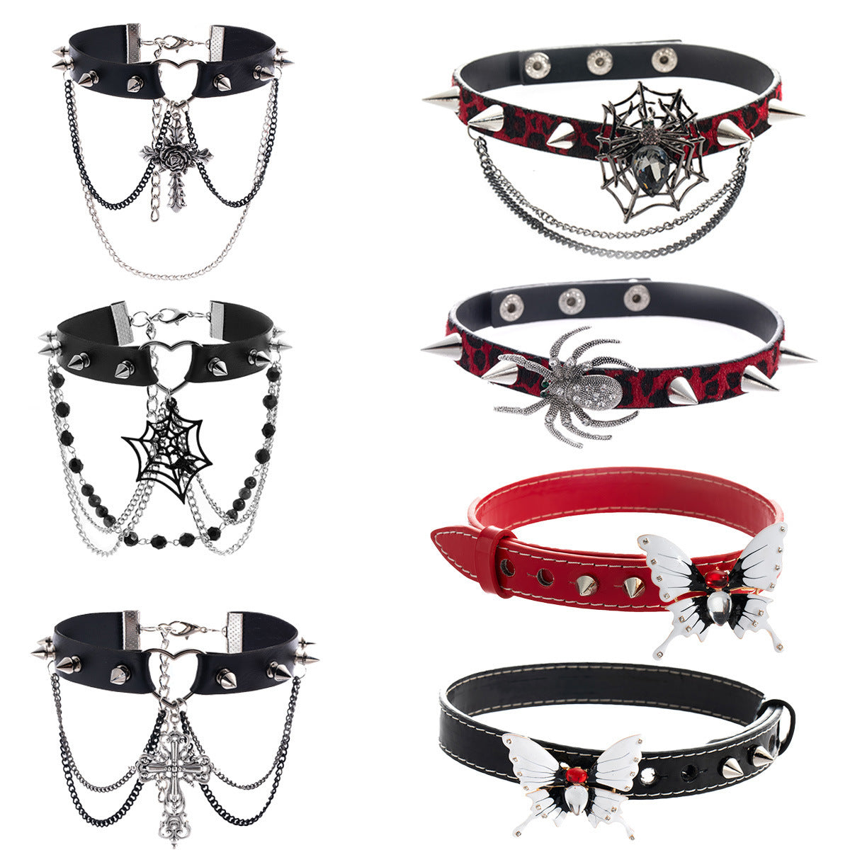 Collier Gothique Dark — Pendentif Multicouche / Chaîne Ajustable / 3 Modèles