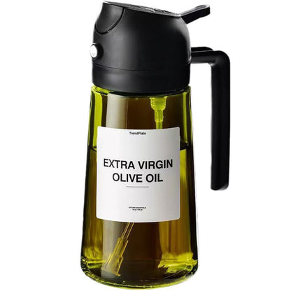 Flacon Vaporisateur d’Huile en Verre Anti-Lumière — 470ml / Pinceau Inclus