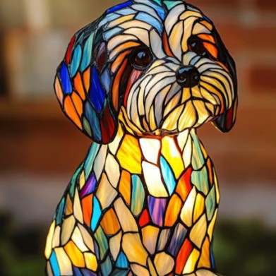 Lampe animaux effet vitrail / 5 modèles