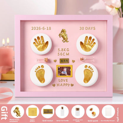 Kit Empreintes Mains & Pieds Bébé — Argile Non Toxique / Cadre 30 cm / Coffret Cadeau