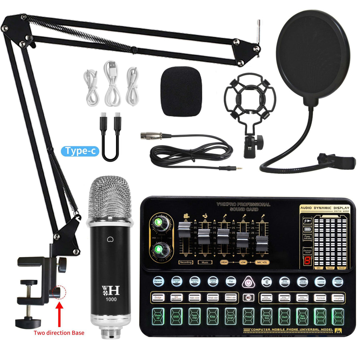 Carte Son Professionnelle V10XPRO avec Microphone — Live & Studio