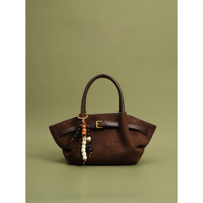 Sac Cabas Cuir Vintage avec Pendentif — 3 Coloris