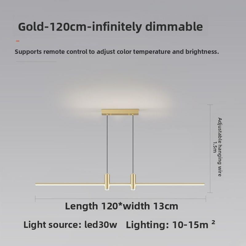 Suspension Linéaire Moderne à Intensité Variable — LED 31W / Noir & Or