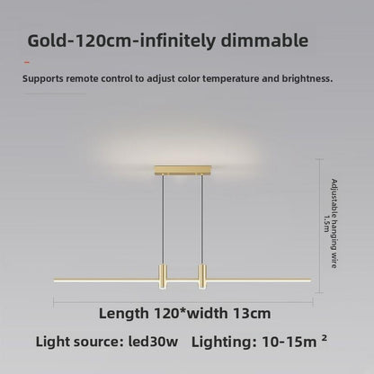 Suspension Linéaire Moderne à Intensité Variable — LED 31W / Noir & Or