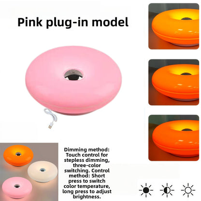 Lampe de Chevet Ronde Design Donut — Tactile / Température Réglable / Batterie 1800mAh / USB / CE