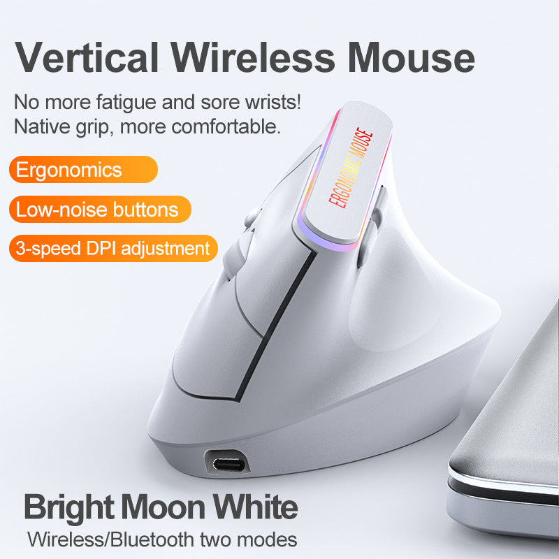 Souris Verticale Ergonomique Sans Fil Silencieuse – 2.4G & Bluetooth