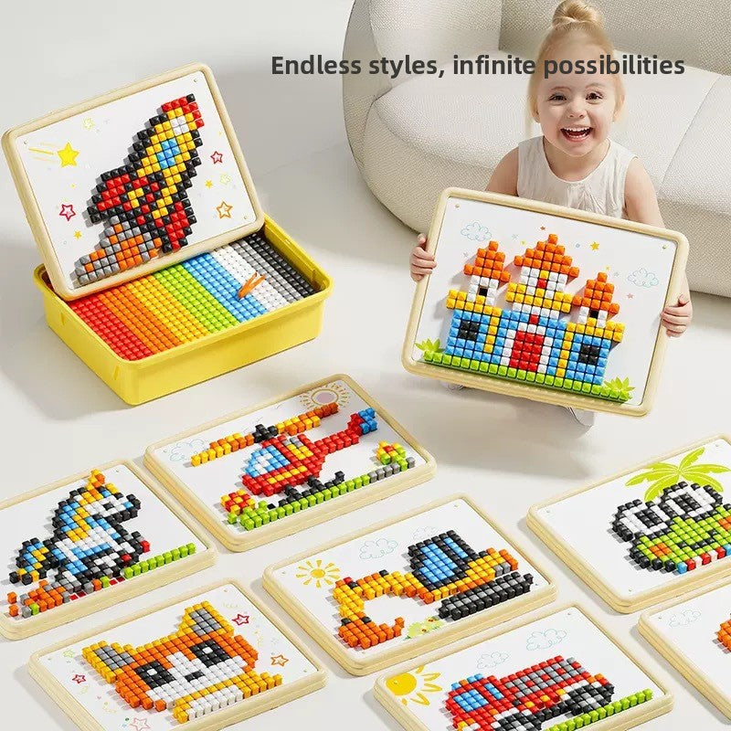 Puzzle Pixel Art à Clous Enfant — Kit Deluxe 504 Pièces