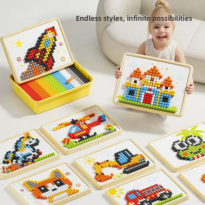 Puzzle Pixel Art à Clous Enfant — Kit Deluxe 504 Pièces
