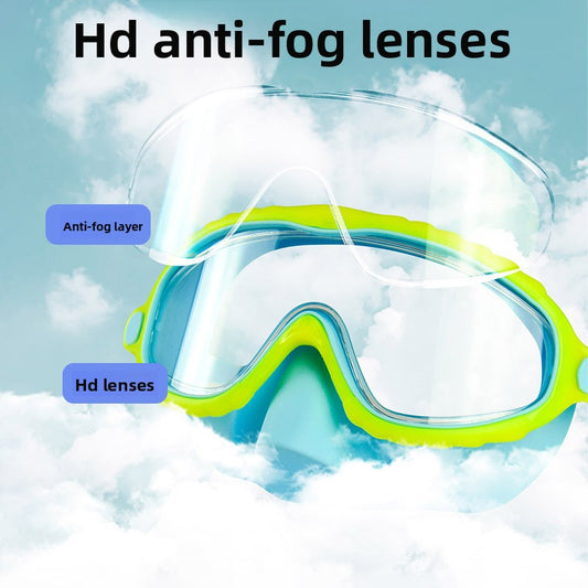 Lunettes de Natation Anti-Étranglement Enfant — Anti-Buée, Grand Cadre