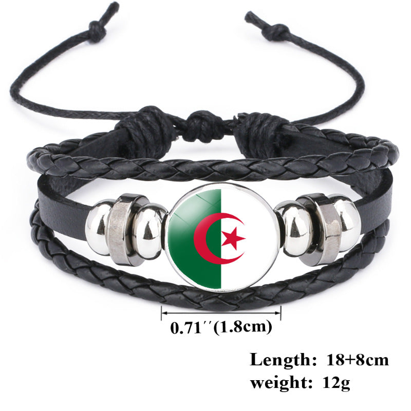AfricaFlag – Bracelet Cuir 6 Drapeau Africain