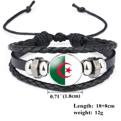 AfricaFlag – Bracelet Cuir 6 Drapeau Africain