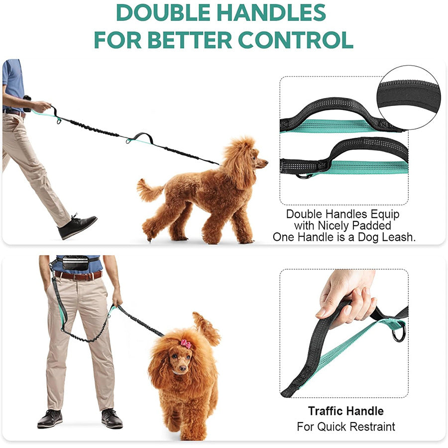 DuoLeash Pro – Laisse Double Chien Extensible + Sac Banane