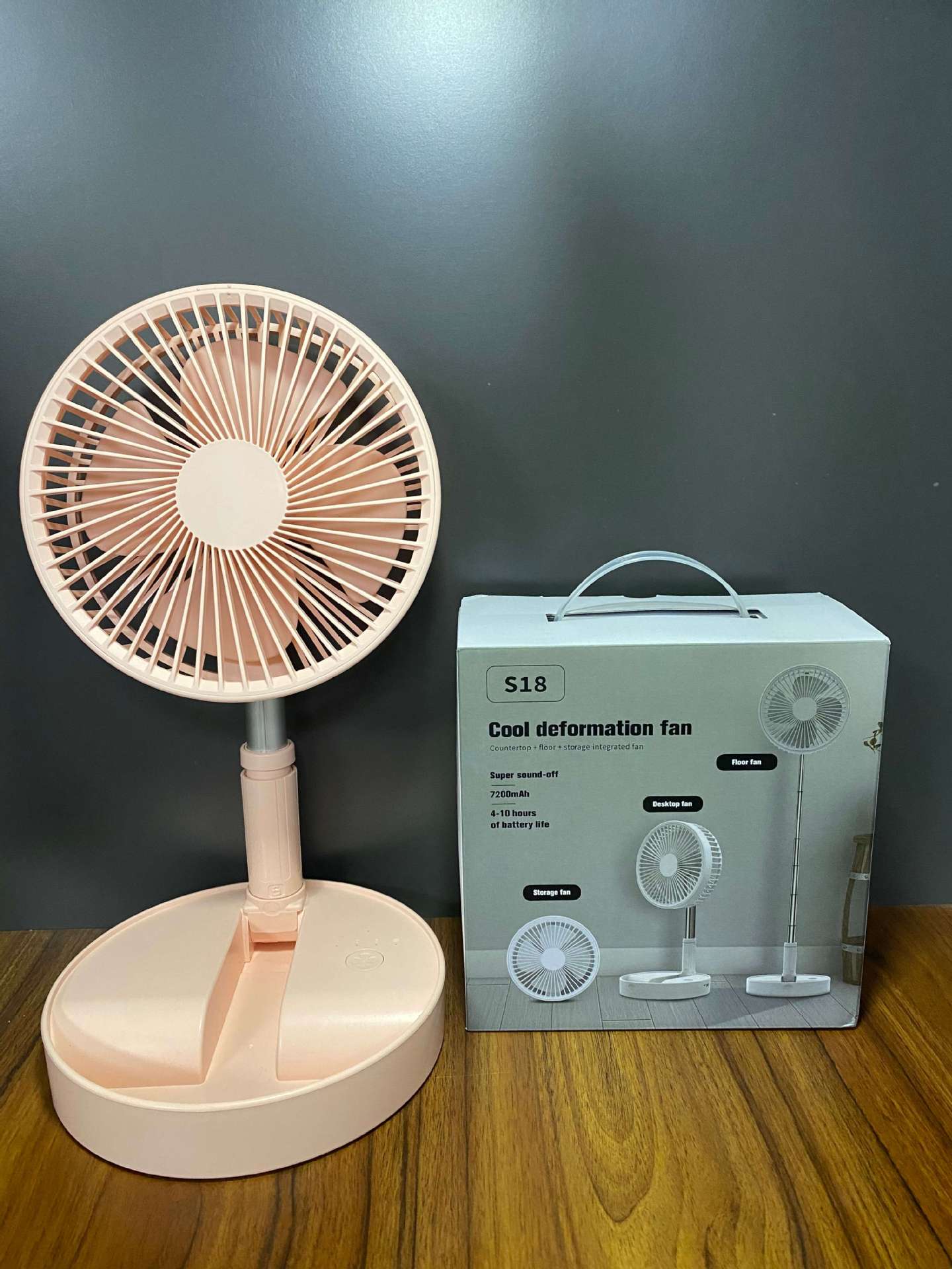 FanFlex Pro – Ventilateur de Table Télescopique USB 7200mAh | 4 Vitesses | Silencieux <40dB