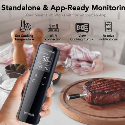 ThermoChef Pro – Slimme Bluetooth & WiFi Voedselthermometer | IP67, ±0,3°C, 24u Batterijduur