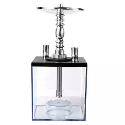 Narguilé Acrylique Double Tuyau Cuir LED Cube