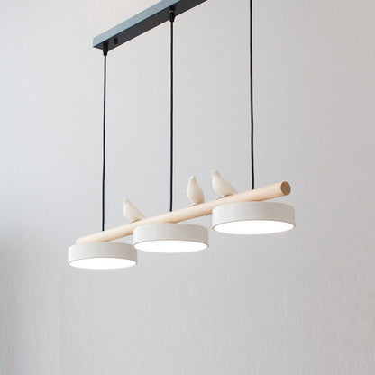 Lustre LED Style Nordique avec Décor Oiseaux