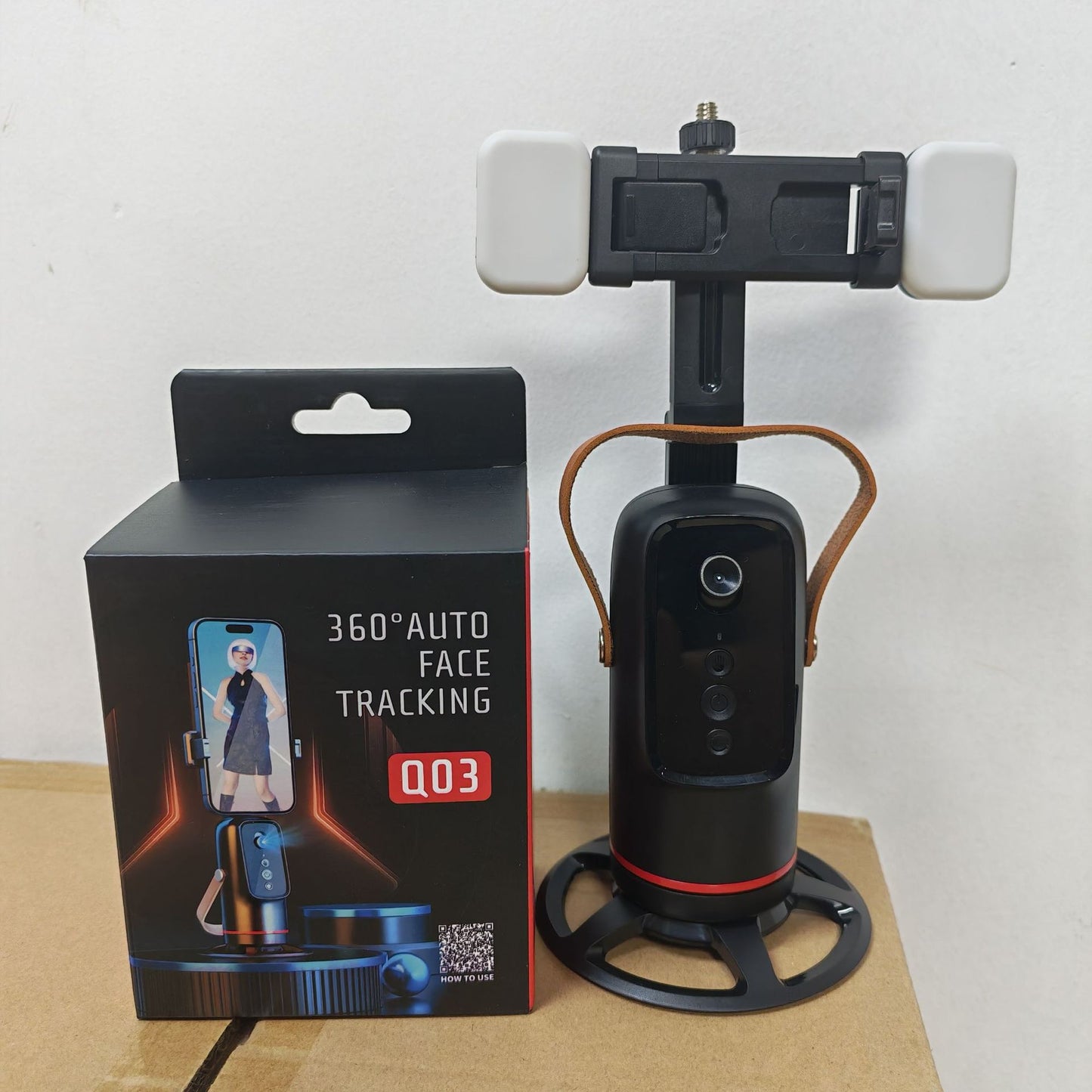Stabilisateur Cardan Smartphone IA avec Suivi Facial & Double Lampe