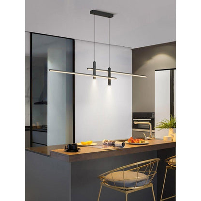 Suspension Linéaire Moderne à Intensité Variable — LED 31W / Noir & Or