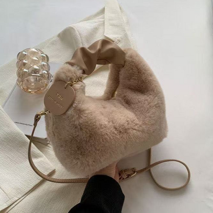 Sac Mao Mao Fourrure Plush — Bandoulière & Épaule / 4 Coloris