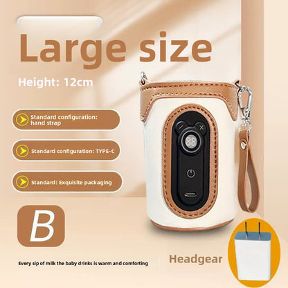 Draagbare USB-flesverwarmer — Isolerende hoes met 26 temperatuurinstellingen