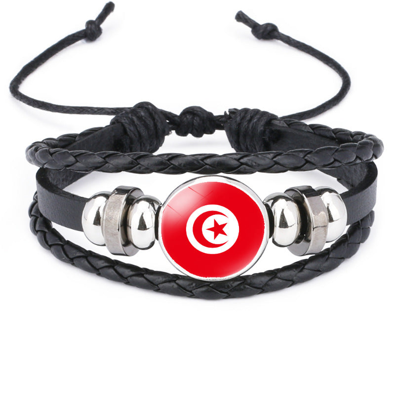 AfricaFlag – Bracelet Cuir 6 Drapeau Africain