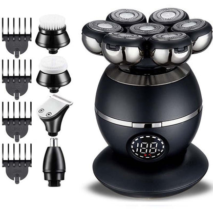 Rasoir Électrique Intelligent pour Hommes — 7 Lames Rotatives