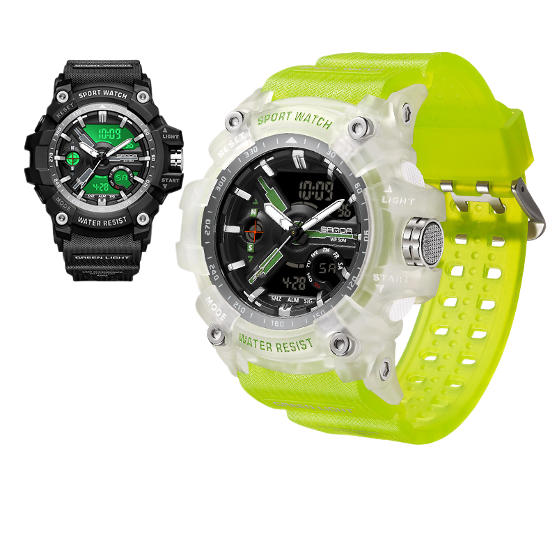 Elektronisch Horloge met Dubbele Weergave en Verlichting