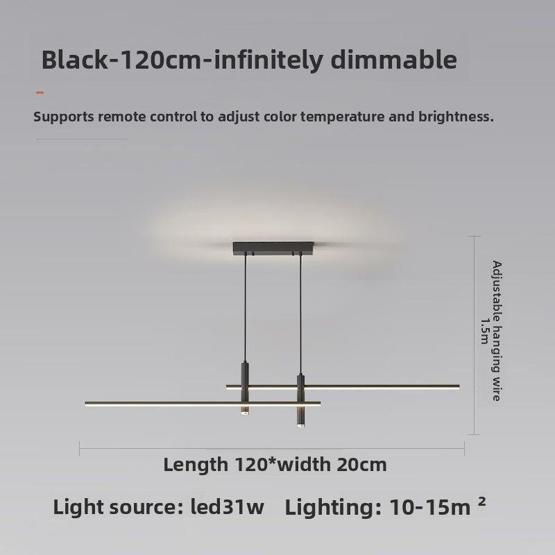 Suspension Linéaire Moderne à Intensité Variable — LED 31W / Noir & Or