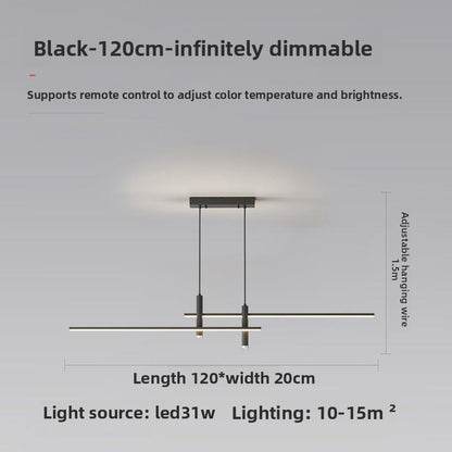 Suspension Linéaire Moderne à Intensité Variable — LED 31W / Noir & Or