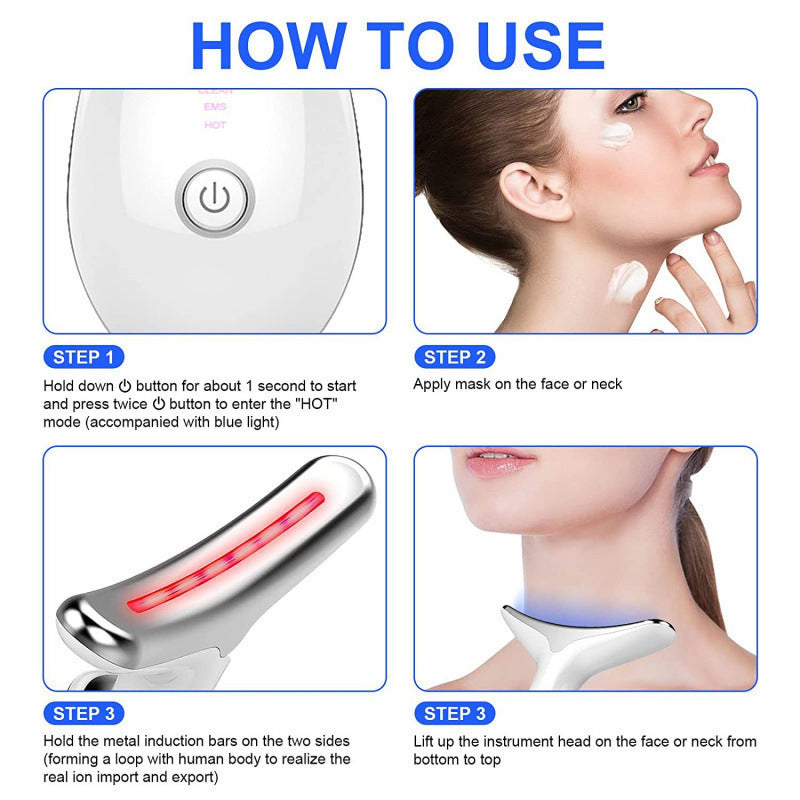 NeckGlow Pro – Microstroom & LED Nek & Gezicht Lifting Massager