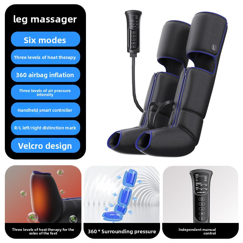 Masseur de Jambes Compression Air & Chaleur Infrarouge — 3 Sections / Télécommande LCD