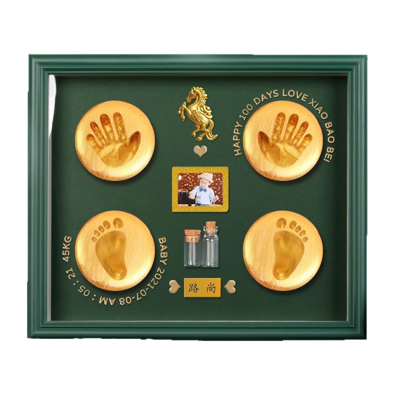 Kit Empreintes Mains & Pieds Bébé — Argile Non Toxique / Cadre 30 cm / Coffret Cadeau
