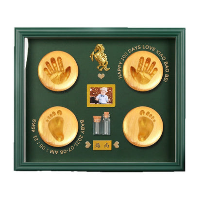Kit Empreintes Mains & Pieds Bébé — Argile Non Toxique / Cadre 30 cm / Coffret Cadeau