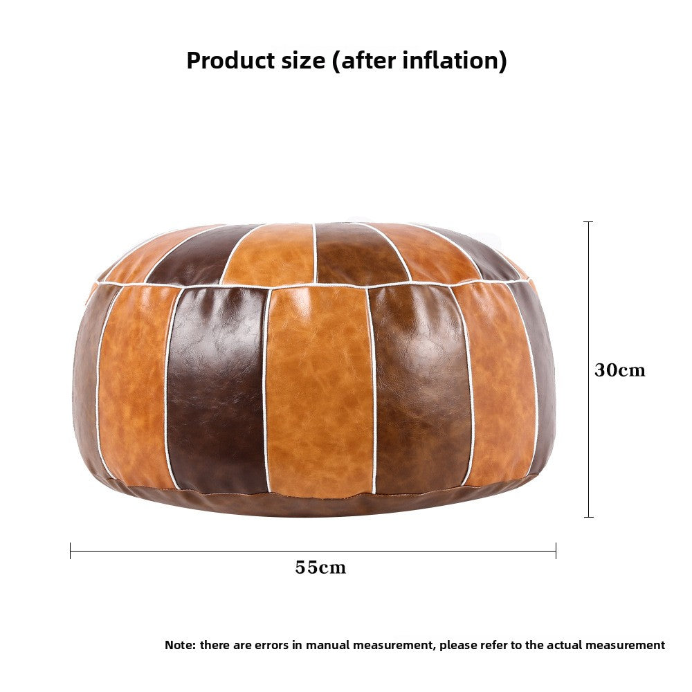 BohoSeat Pro – PU Vloerkussenhoes in Scandinavische Stijl | 12 Kleuren, Ø55cm