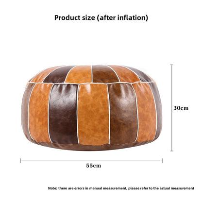 BohoSeat Pro – PU Vloerkussenhoes in Scandinavische Stijl | 12 Kleuren, Ø55cm