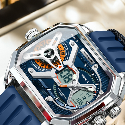 Herenhorloge met dubbele weergave en verlichting