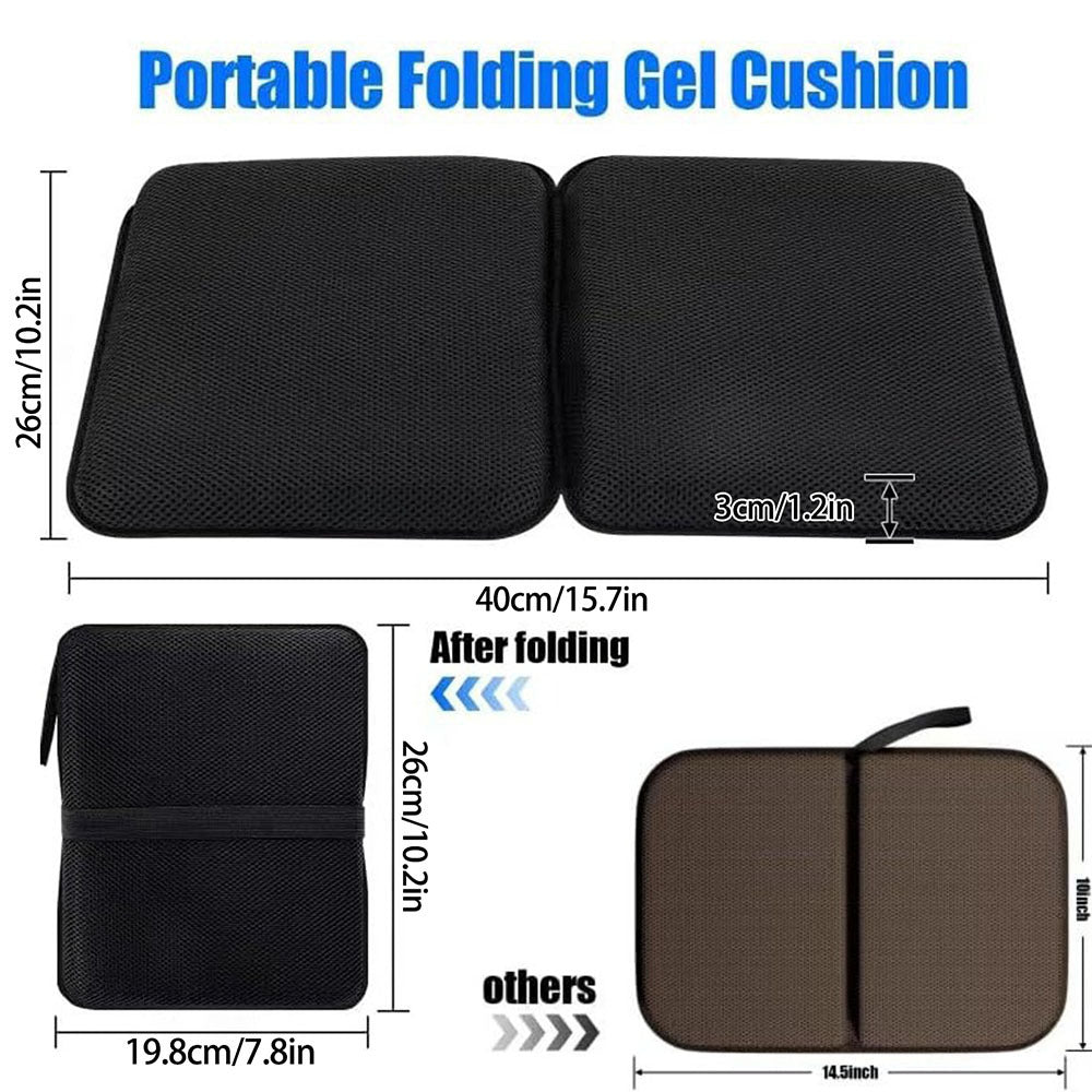 Coussin de Siège Portable en Gel TPE — Respirant / Anti-Pression / Pliable