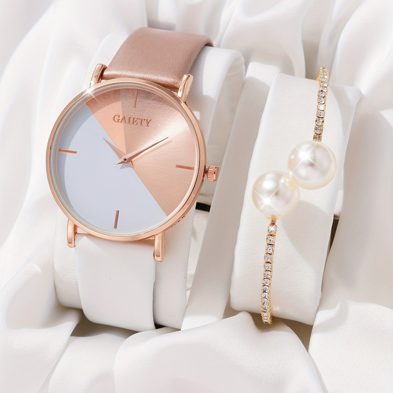 Bicolor horloge (kwarts) goud & zilver