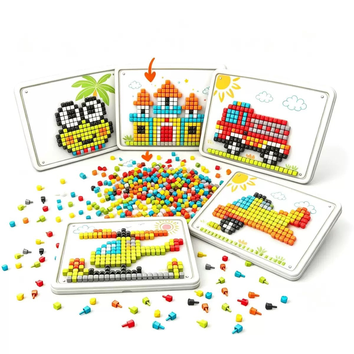 Puzzle Pixel Art à Clous Enfant — Kit Deluxe 504 Pièces