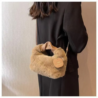 Sac Mao Mao Fourrure Plush — Bandoulière & Épaule / 4 Coloris
