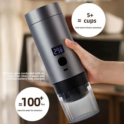 Machine à Café Portable 3-en-1 — Capsules & Café Moulu / Chauffage Rapide