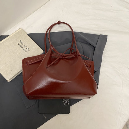 Sac Cabas en Osier avec Nœud Papillon — Style Coréen
