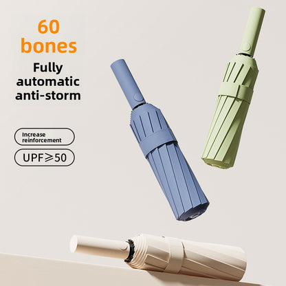 UmbraShield Pro – Automatische Opvouwbare Paraplu | UPF 50+, Windbestendig & 24 Baleinen