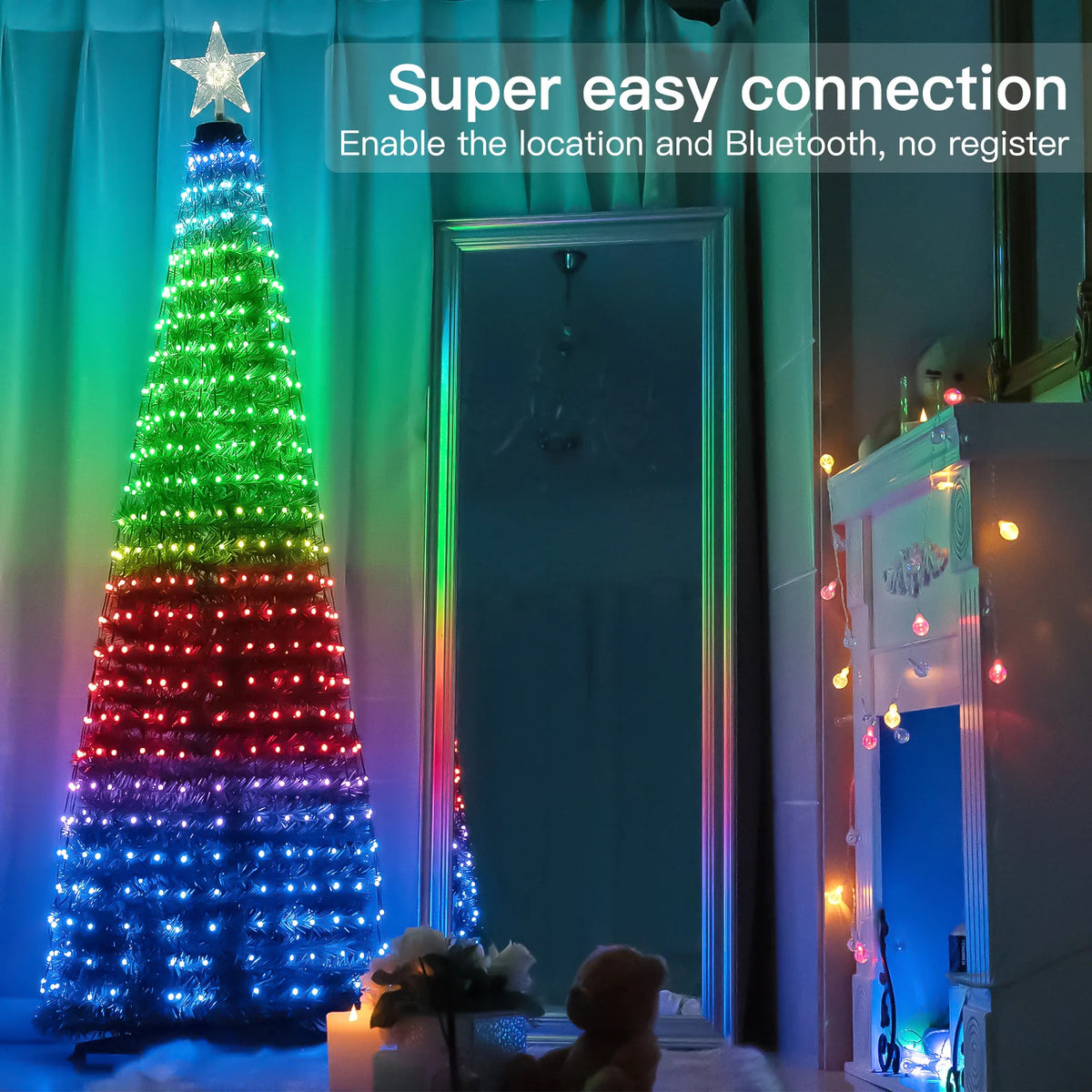 Slimme RGB LED-kerstverlichting met app — 400 LED's / 2,1m / USB / DIY Pixel Art
